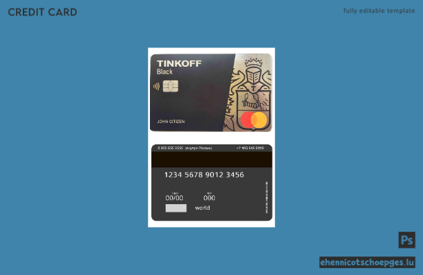 Russische Tinkoff Bank Mastercard – Beispielvorschau